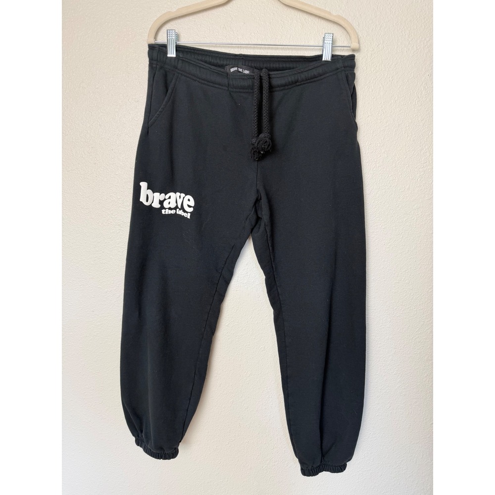 Brave The Label Black Graphic Sweatpants Smiley Face XL/2XL Made in USA Cotton